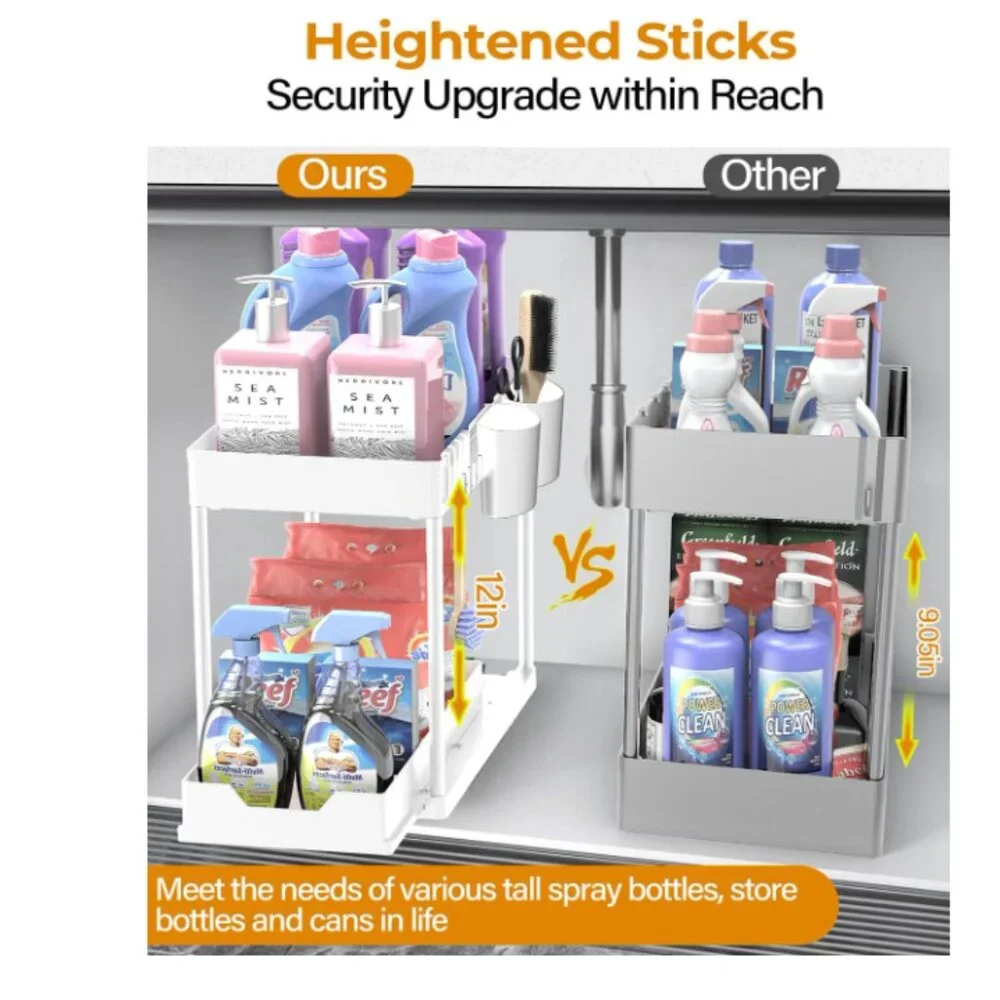 Under Sink Organizers and Storage Bathroom - 2 tiers - set of 2